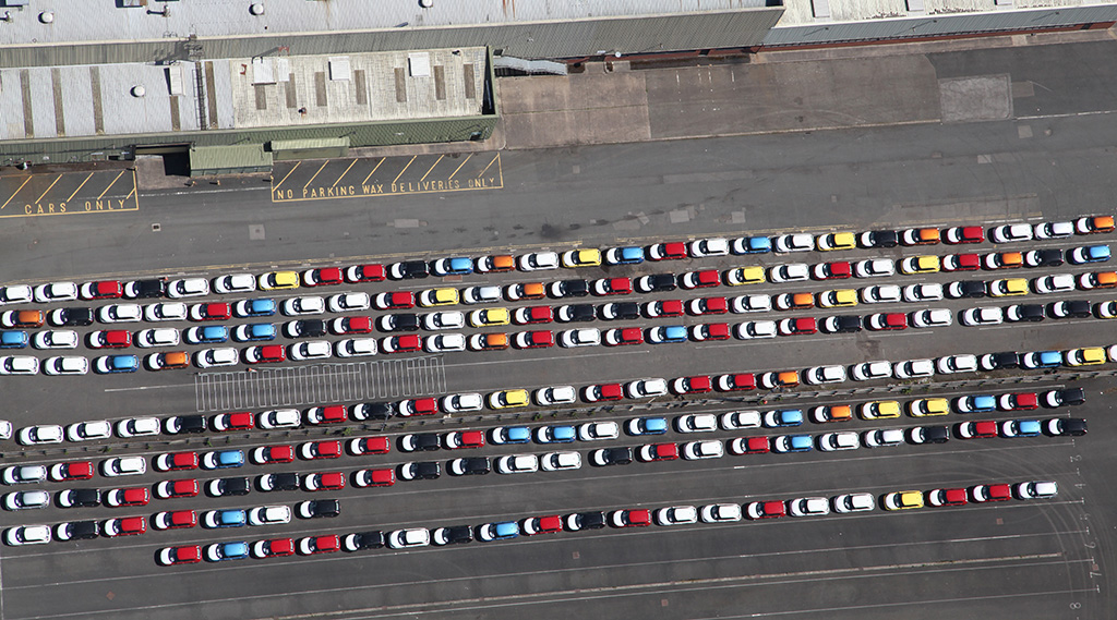 New cars leaving their production base