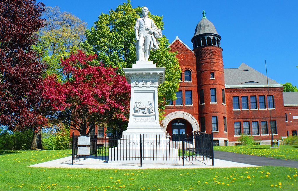 The Robert Burns Memorial located in downtown Barre, Vermont. It was erected by Barre's Scottish immigrants in 1899 in observance of the 100th anniversary