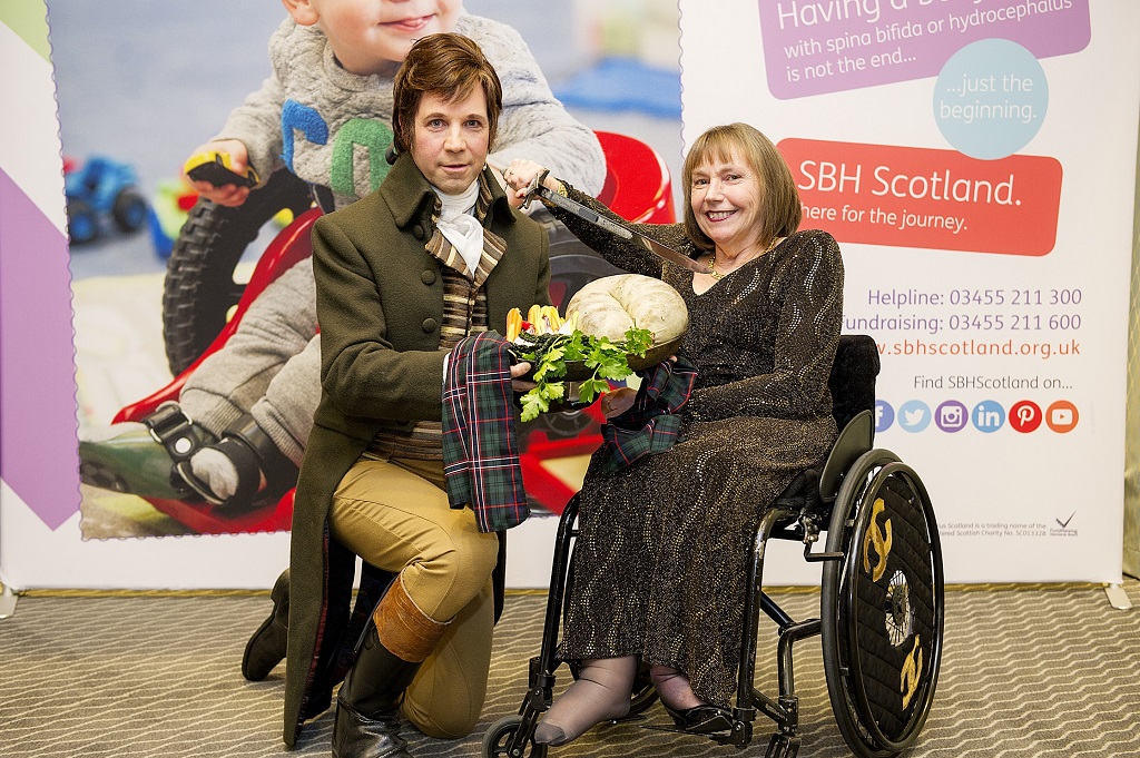 Robert Burns (Chris Tait) and Dr Margo Whiteford