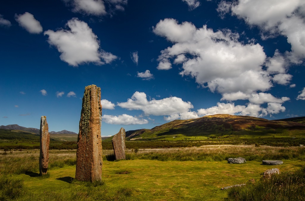 Near the village of Machrie on the Isle of Arran stand six Bronze Age stone circles