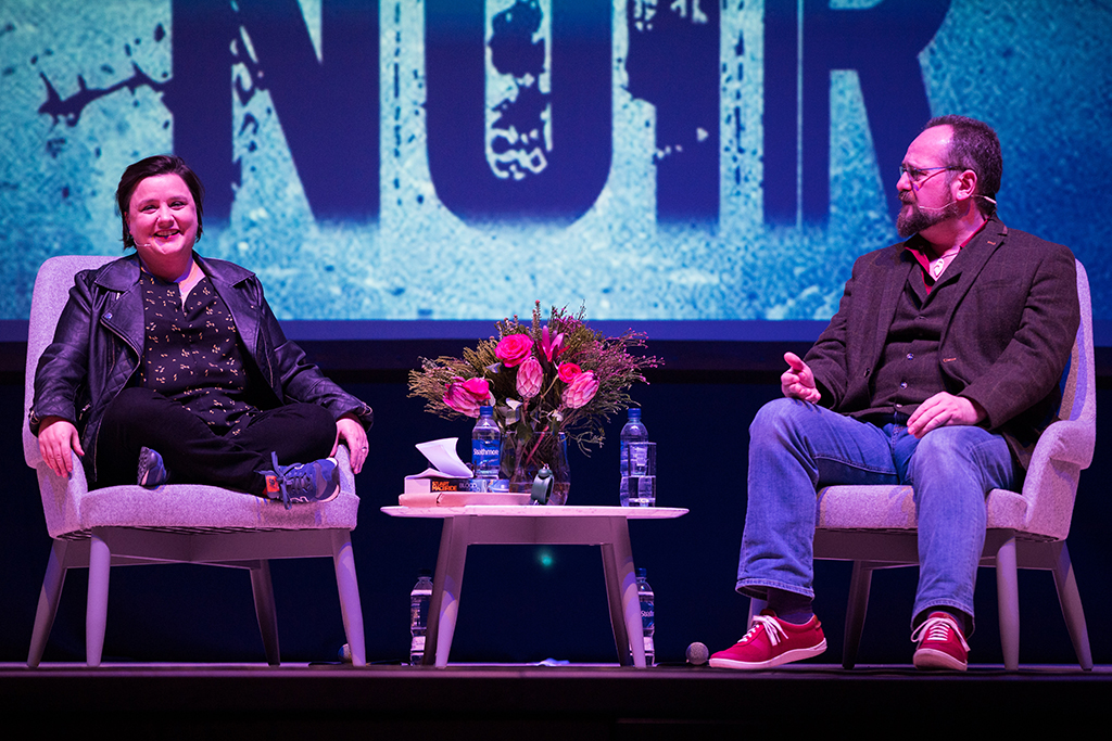 Stuart MacBride and Susan Calman hold a discussion at Granite Noir in the Aberdeen Music Hall