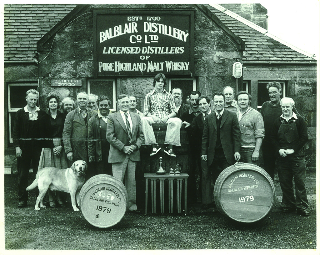 Martin Macdonald (centre) starting his career in 1979 aged just 17 at Balblair Distillery