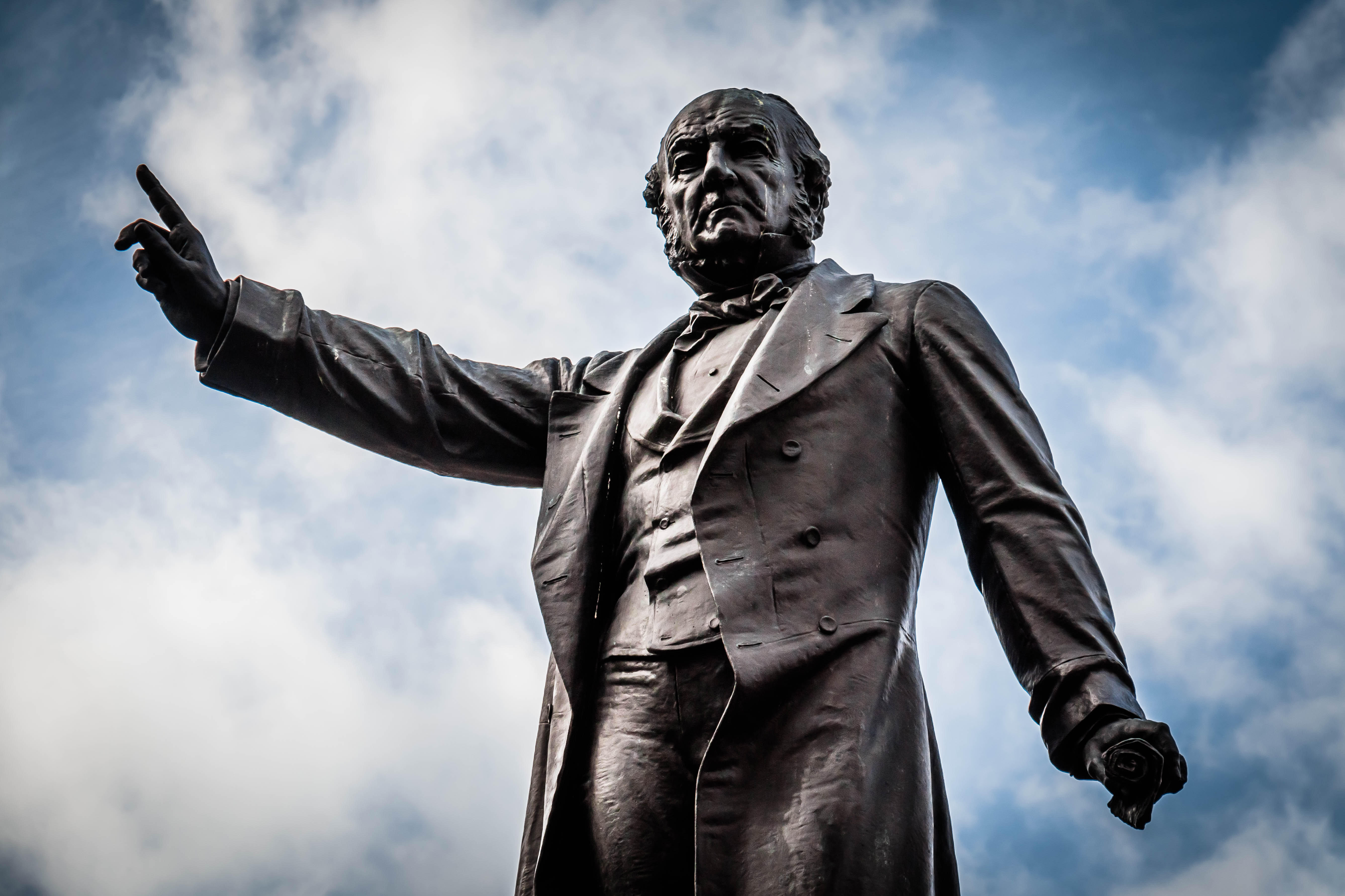 A statue of William Ewart Gladstone in Albert Square, Manchester