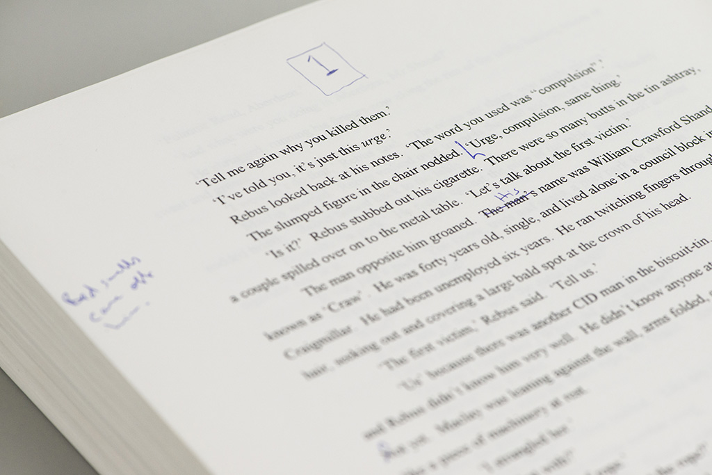 Ian Rankin's annotations can be seen on his archived manuscripts. 