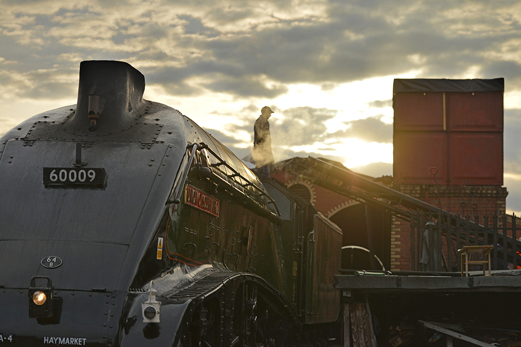 The Union of South Africa ‘coaling up’ at Bo’ness station (Photo: Angus Blackburn)