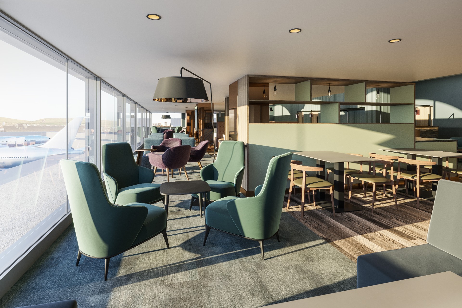 How the new Lomond Lounge at Glasgow Airport will look when completed