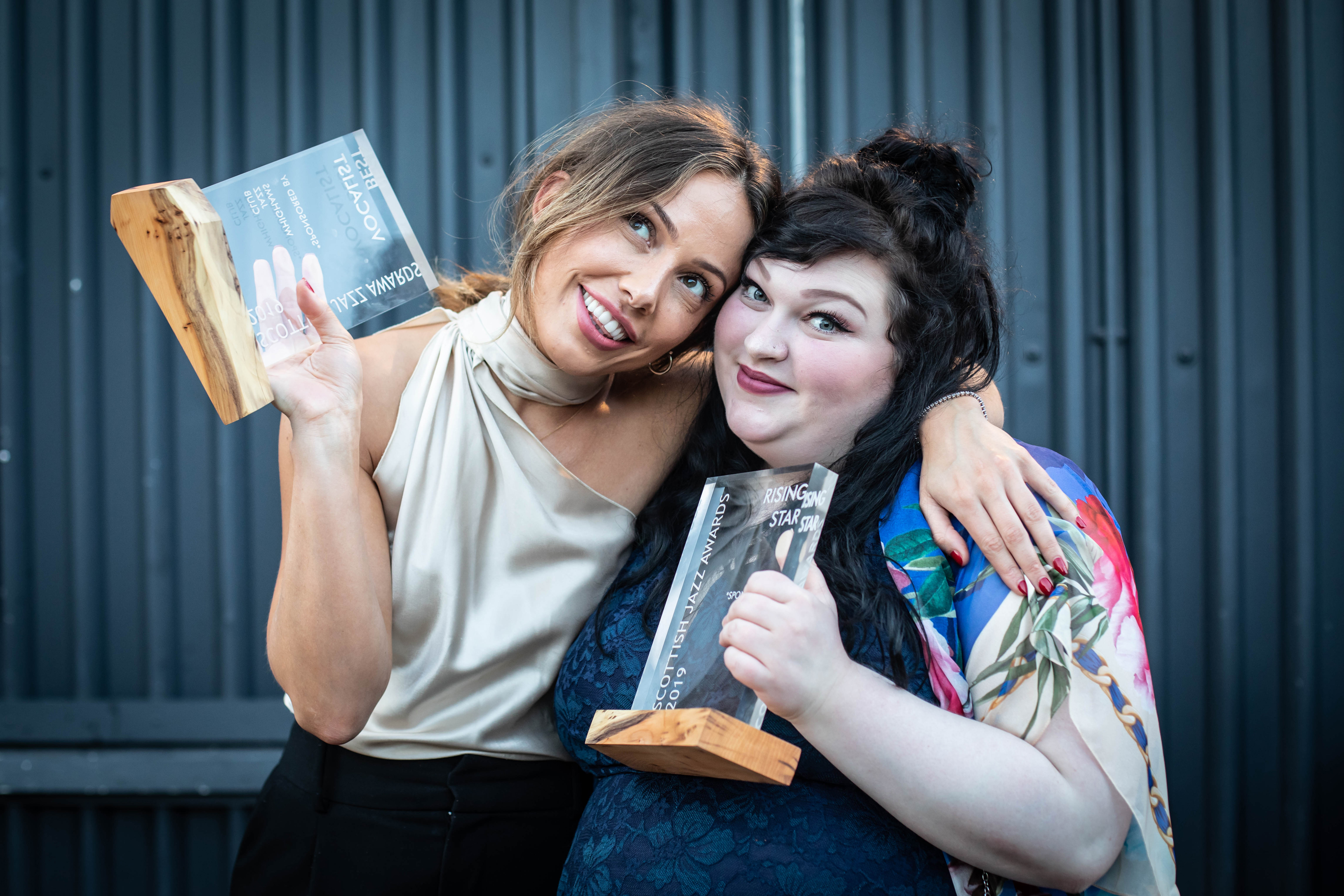 Georgia Cécile winner with her Best Vocalist Award and Marianne McGregor, winner of Rising Star Award