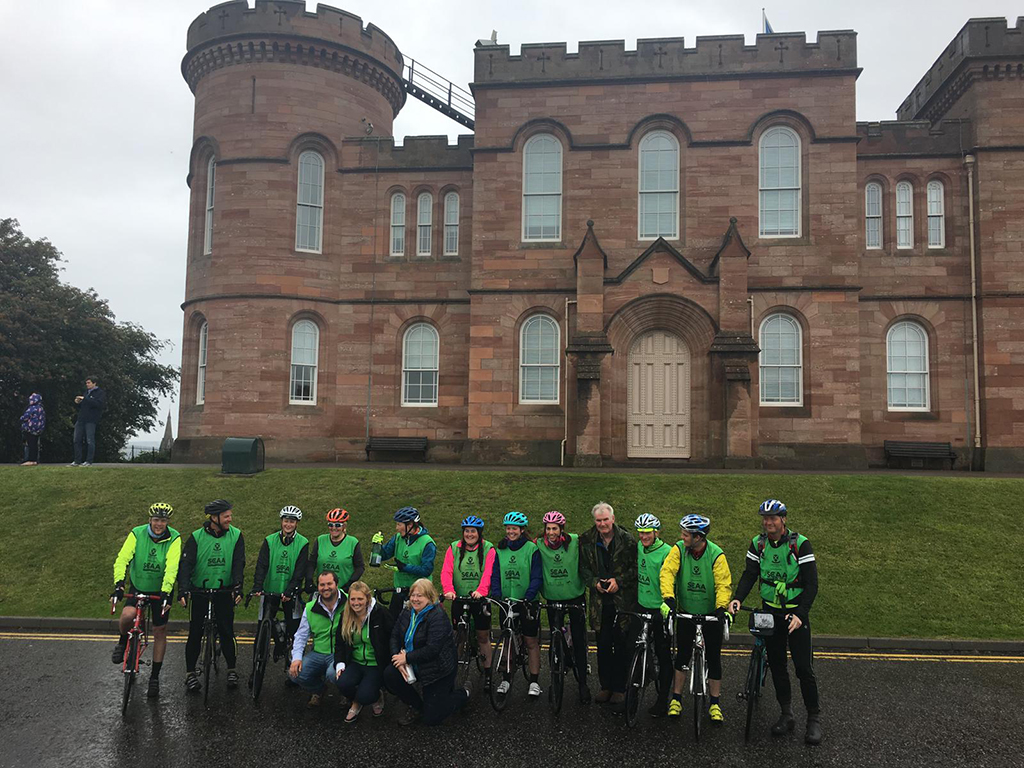 The cyclists on their return to Ardvreck School in Crieff