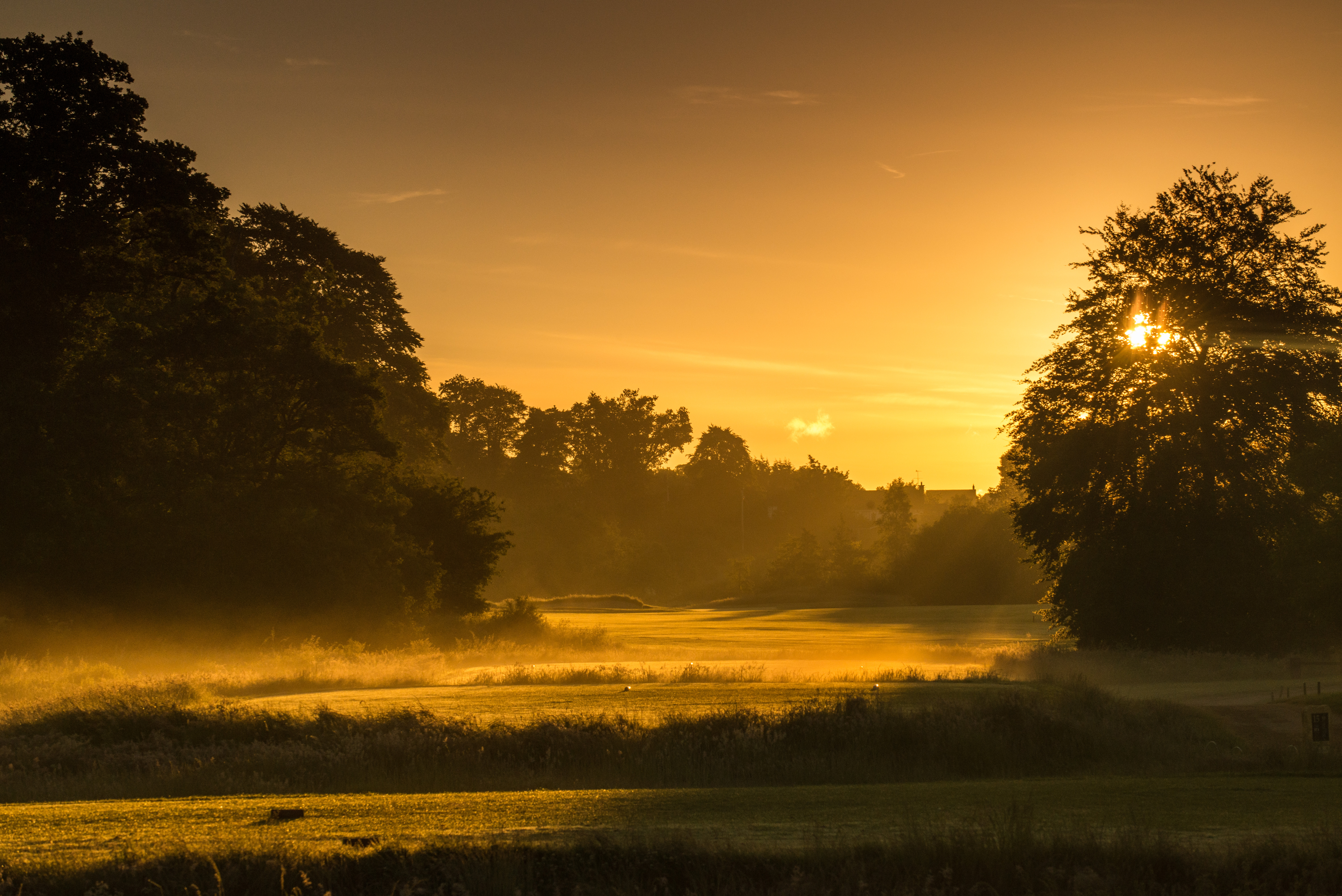 Sunrise over the 15th hole at Galgorm Castle 