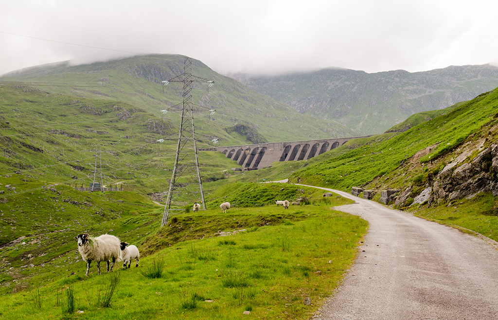 The Cruachan Dam and reservoir, part of the pumped storage hydroelectric power station