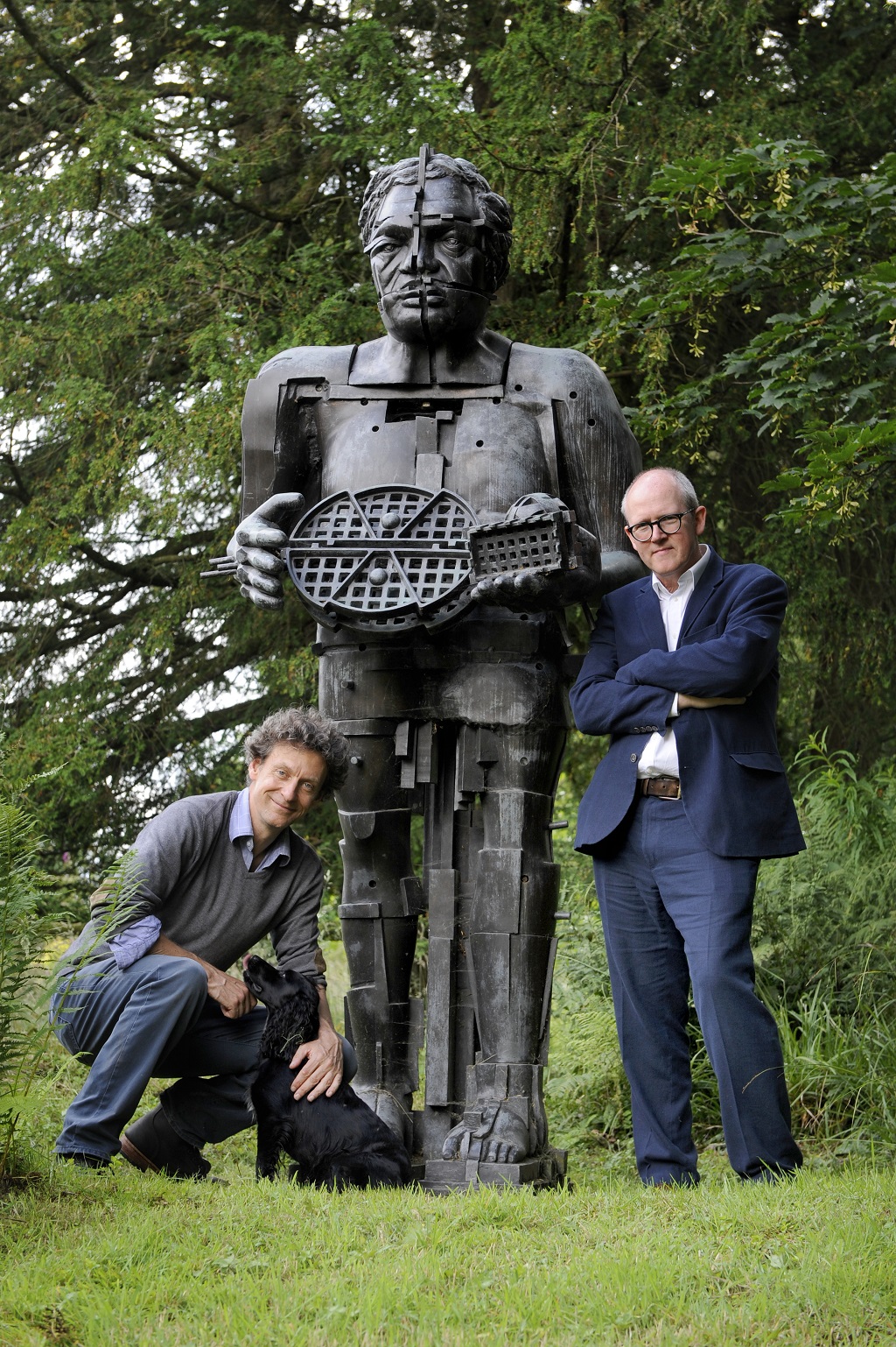 With a Paolozzi sculpture are John Mackie (right), director of Lyon &amp; Turnbull and Marchmont House owner Hugo Burge  (Photo: Colin Hattersley)