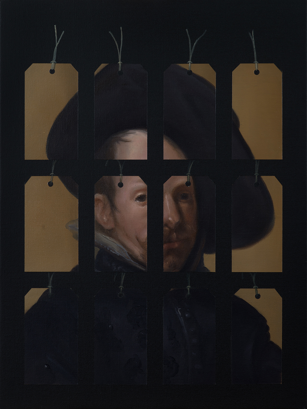 Derrick Guild, Label Don Diego, after Velasquez, oil on linen, 63 x 45cm
