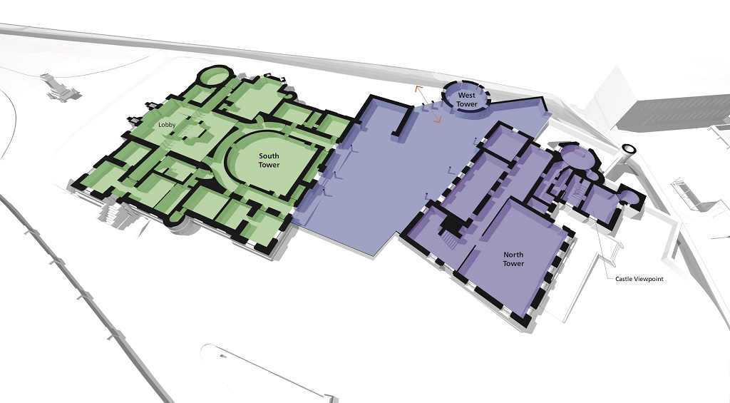 The proposed ground floor layout of Inverness Castle (Photo: LDN Architects)
