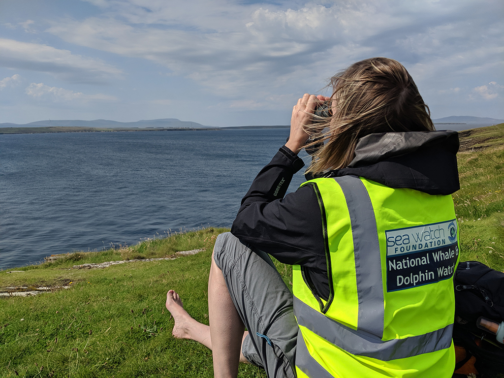 Volunteer observers conducting a land-watch at Hoxa Head, Orkney (Photo: Jenni Kakkonen)