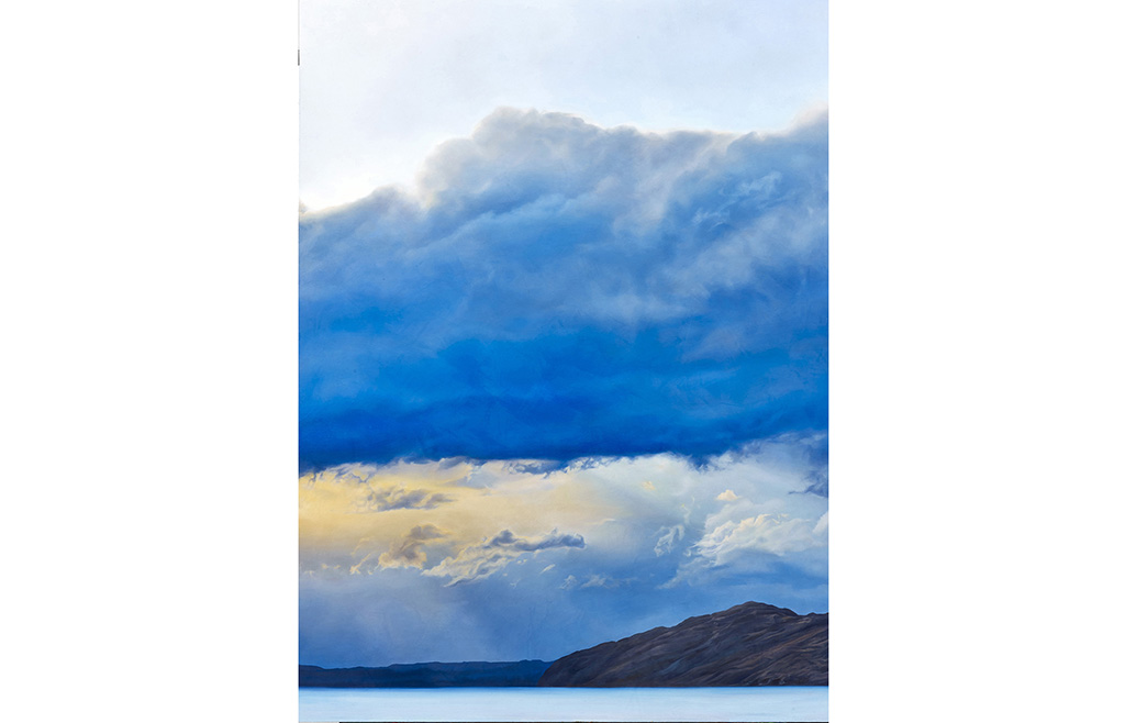 Rebecca Collins, Blue Cloud Towards Isle Ornsay, oil on board, 100 x 74 cm
