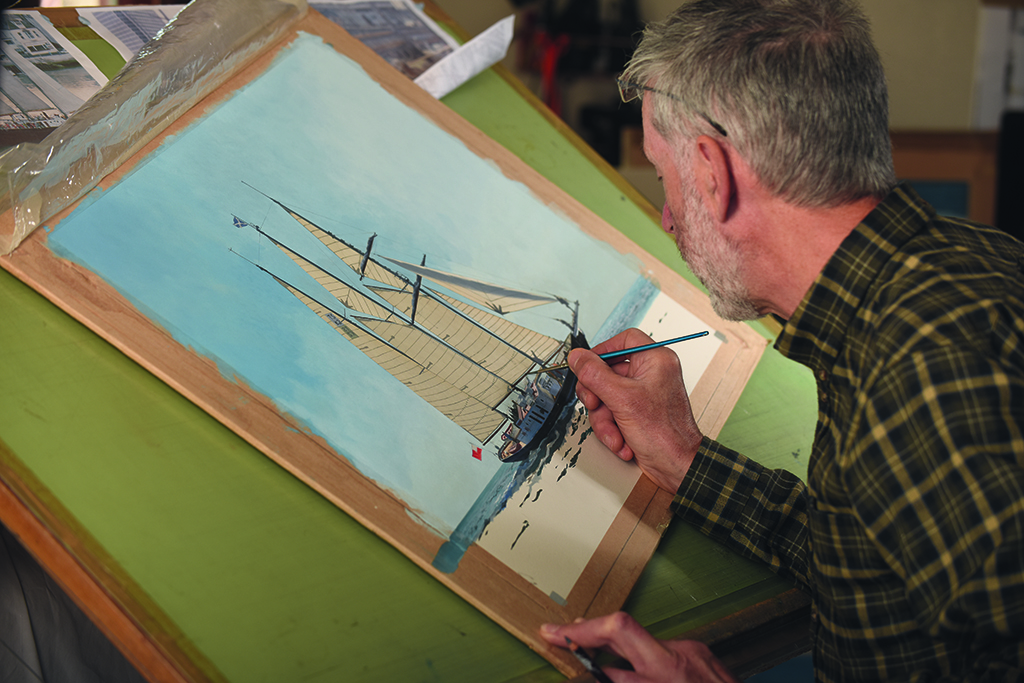 Marine painter Rob Andrew at work (Photo: Angus Blackburn)