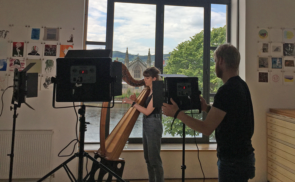 Participant Anna MacDonald during the recording process