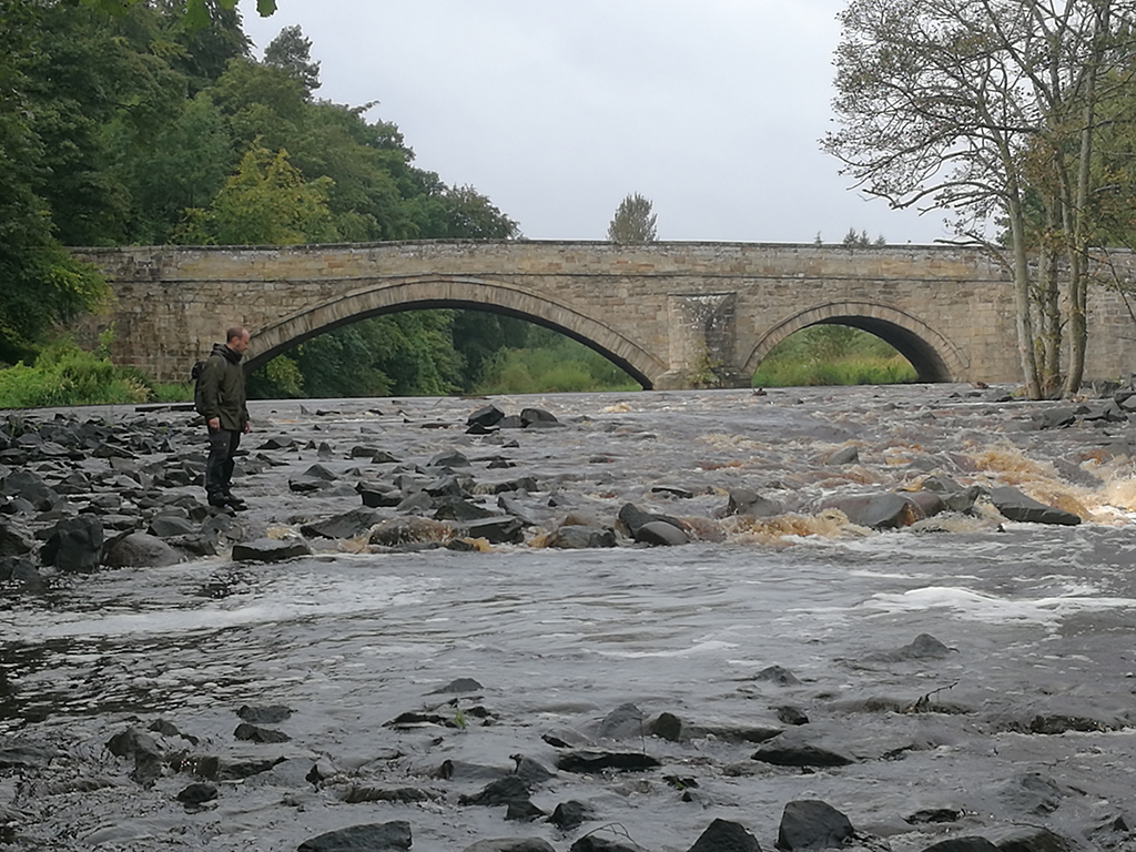 The Howden Rock Ramp on the River Almond at Howden Bridge Weir  (Photo: Forth Rivers Trust)