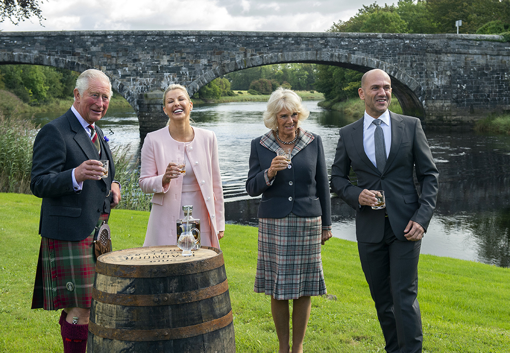 The Duke and Duchess of Rothesay with distillery owners David and Sallie Prior (Photo: Lenny Warren)