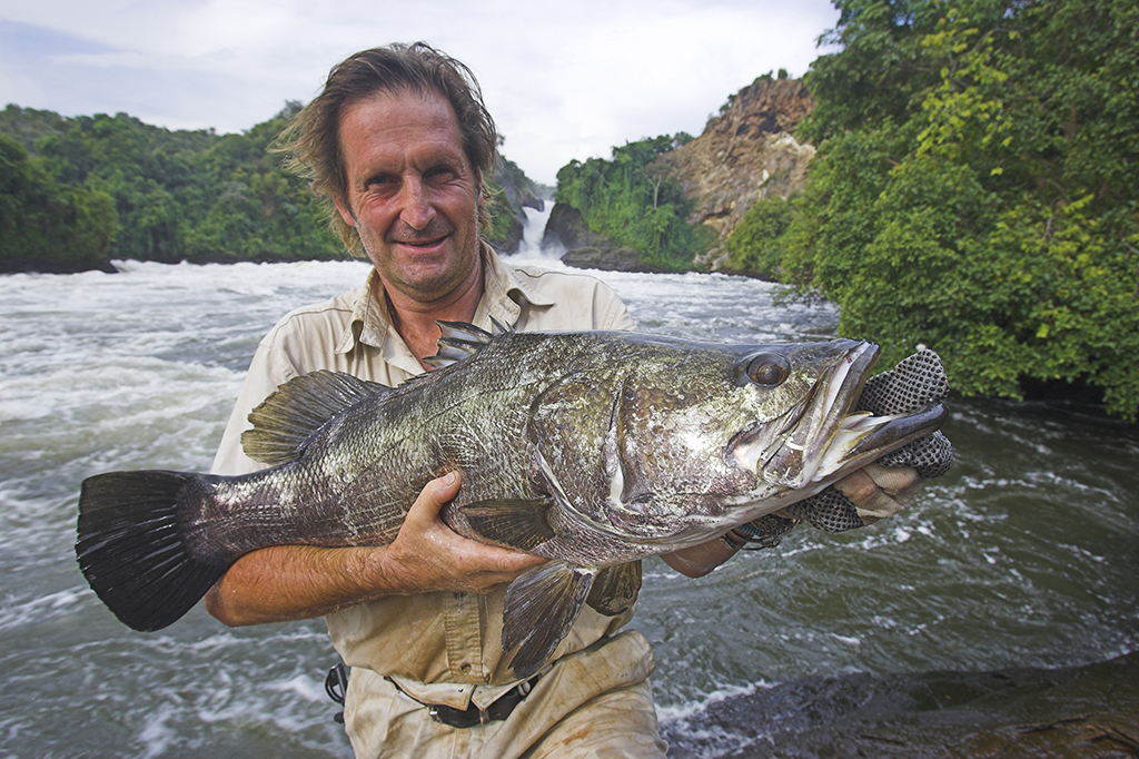 Alastair Brew shows off the
Nile perch he caught