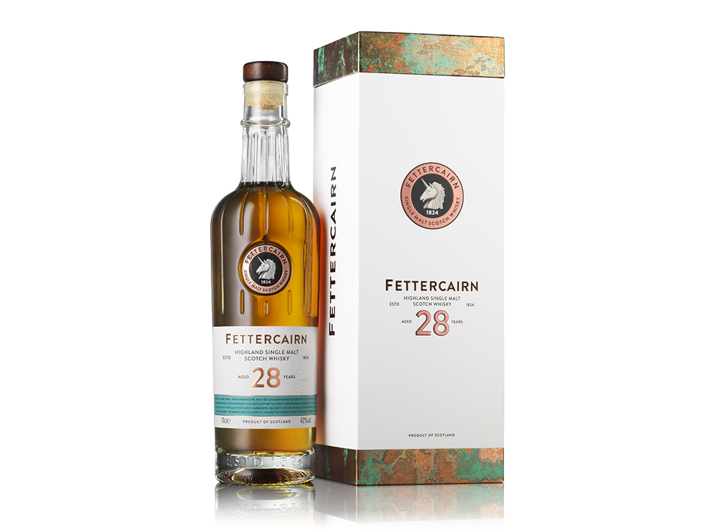 Fettercairn 28yo bottle &amp; carton White background