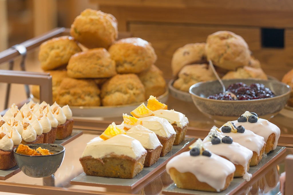 Tasty cakes at the Contini Scottish Cafe and Restaurant at the Scottish National Gallery, Edinburgh.