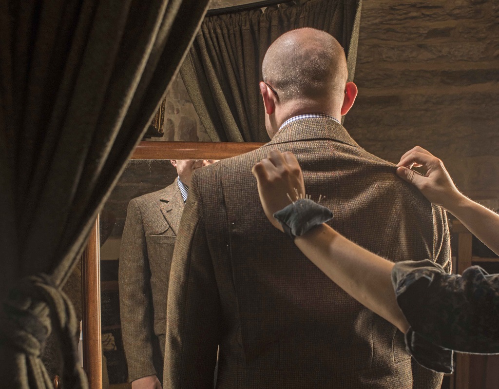 The first fitting at Walker Slater in Edinburgh (Photo: Angus Blackburn)