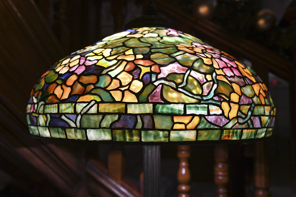 A The Tiffany floor lamp with a Nasturtium shade on show at the Bonham (Photo: Paul Chappells)