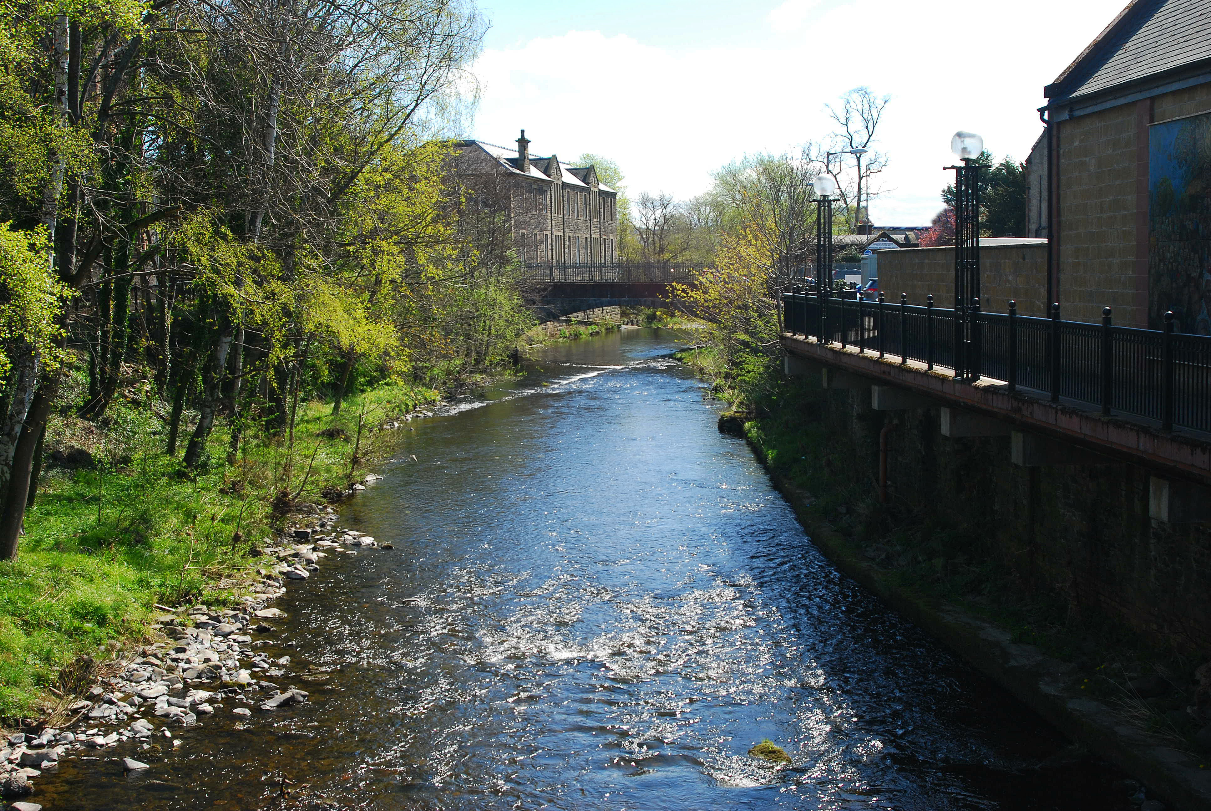 The Gala Water flowing in Galashiels