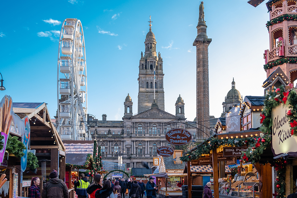 Glasgow's George Square at Christmas