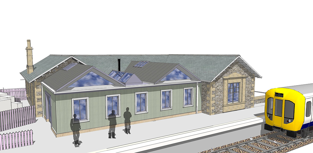 An artist's impression of the plans for Stow Railway Station