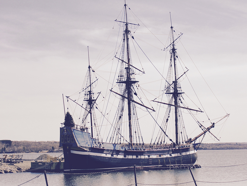 A replica of the Hector, a ship that carried displaced Highlanders to North America.