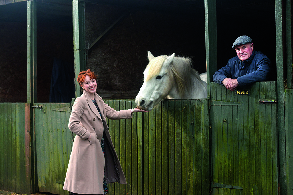 Ruth and her dad Davey Connell with Piper the pony at South Drum Stables (Photo: Angus Blackburn)