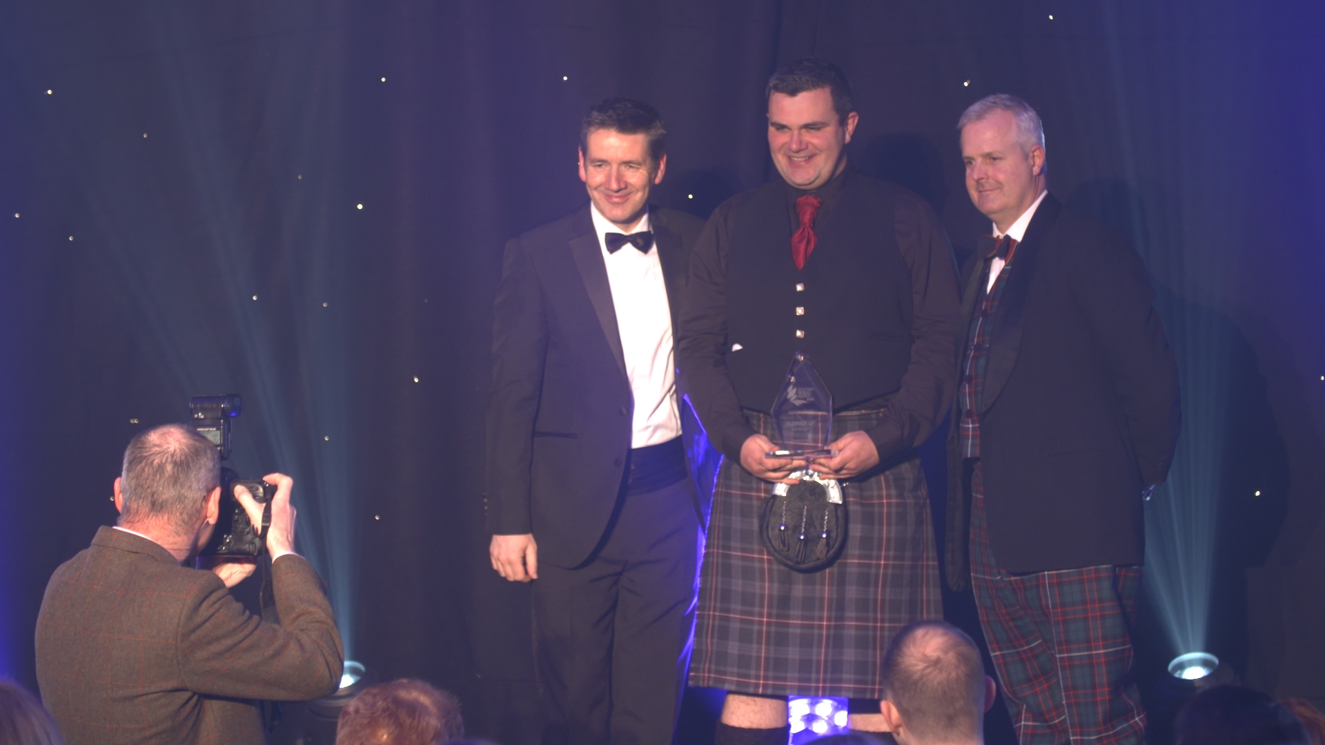 Sweeny on stage at the Scottish Rural Awards