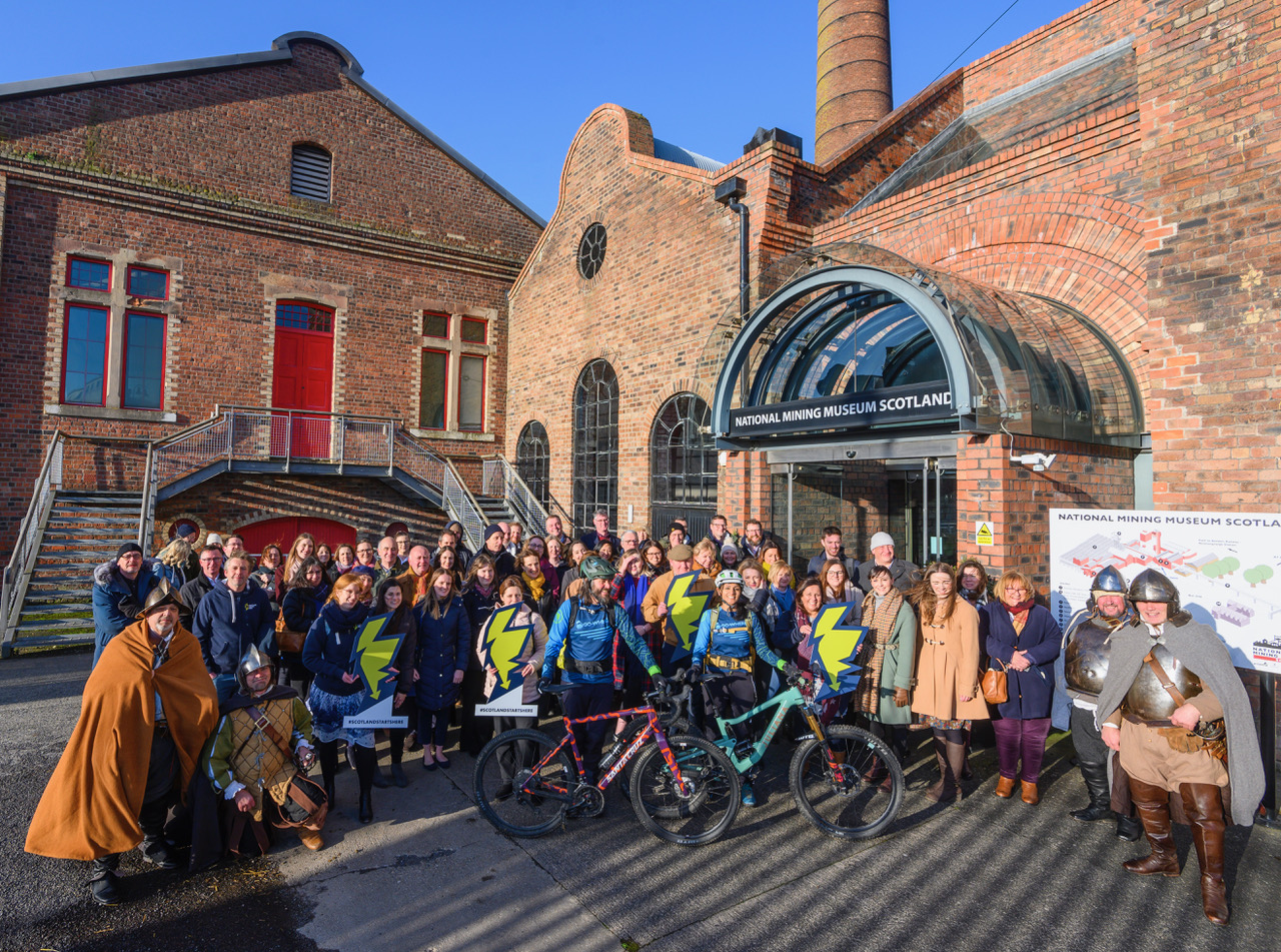 Group photo of all guests that attended the Scotland Starts Here Launch with Go-Where Scotland and Beirhope Alpacas and Steel Bonnets at the National Mining Museum (Photo: Phil Wilkinson)
