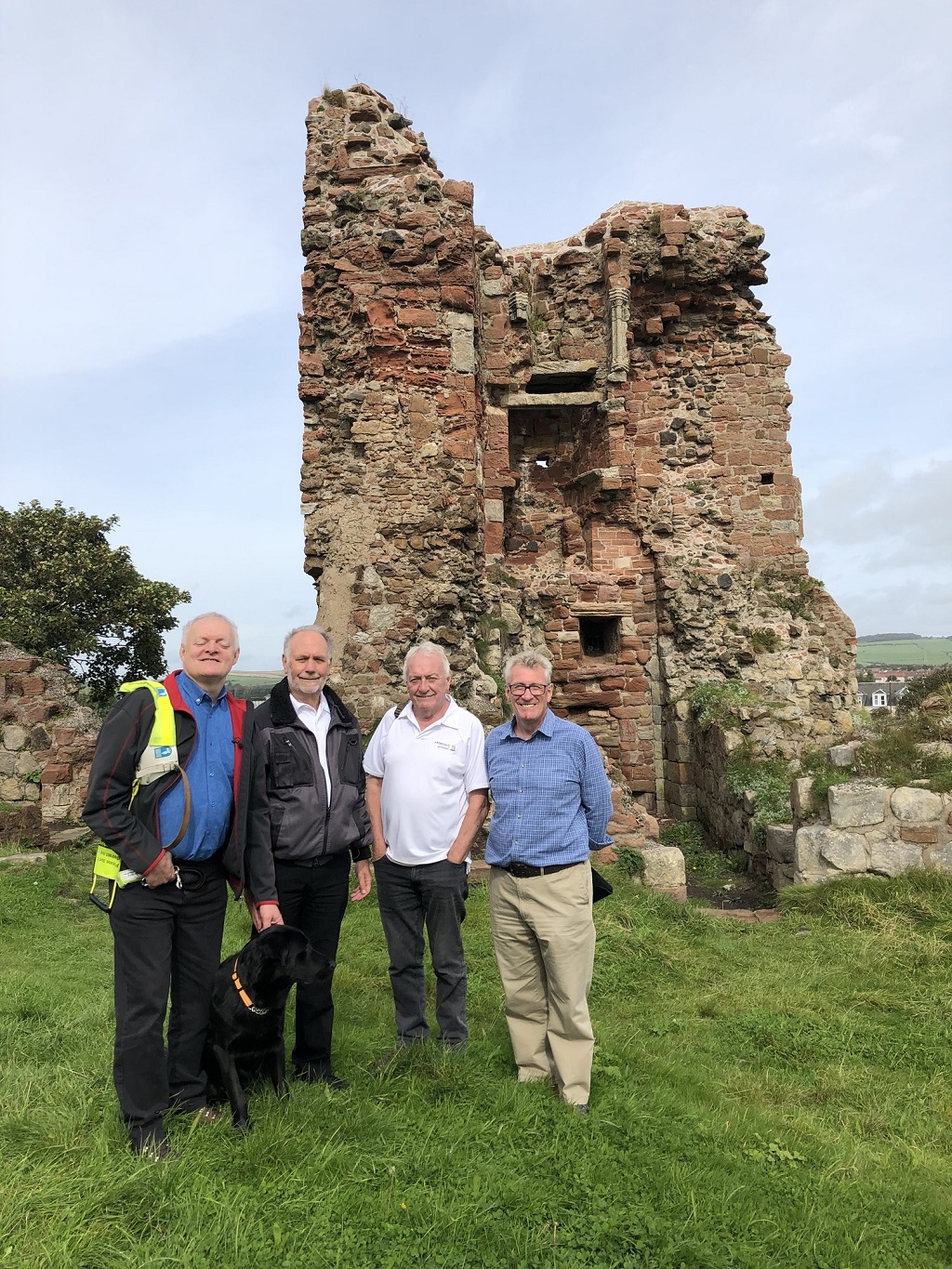 Ian Hamilton and Major meet the Ardrossan Castle Heritage Society  in  My Kind of Town : Ardrossan (Photo: BBC Scotland)