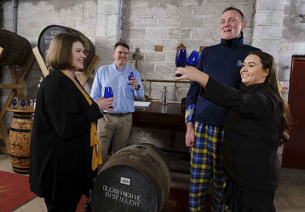 Rugby legend and Motor Neuron Disease campaigner Doddie Weir selects a cask of single malt to have bottled for his foundation, My Name’5 Doddie. [Credit: Mike Wilkinson]