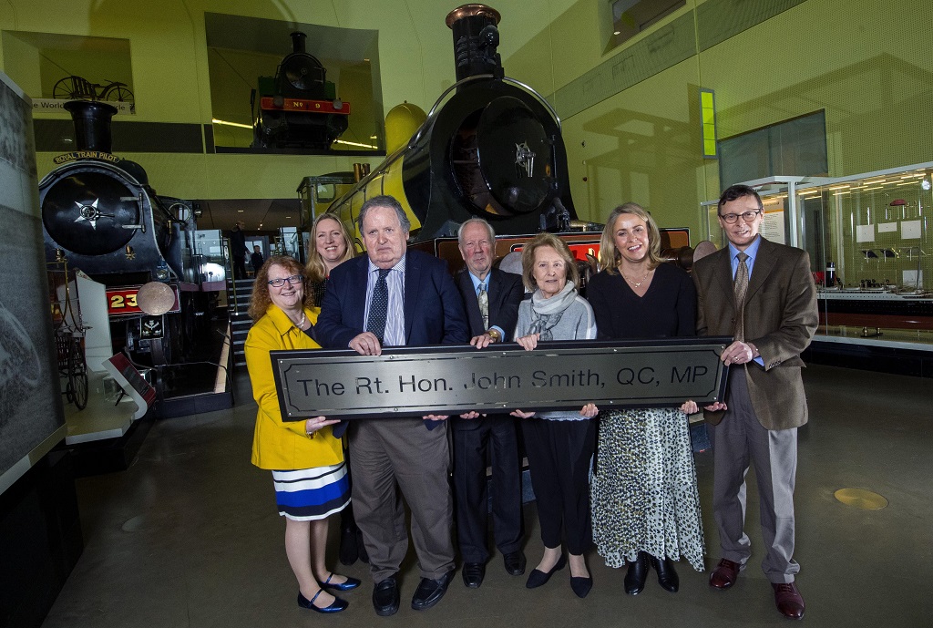 Glasgow Museums has acquired a railway nameplate of outstanding historic merit, named after John Smith, the late Labour leader and former Member of Parliament for Monklands East (Photo by Bill Murray / SNS Group)