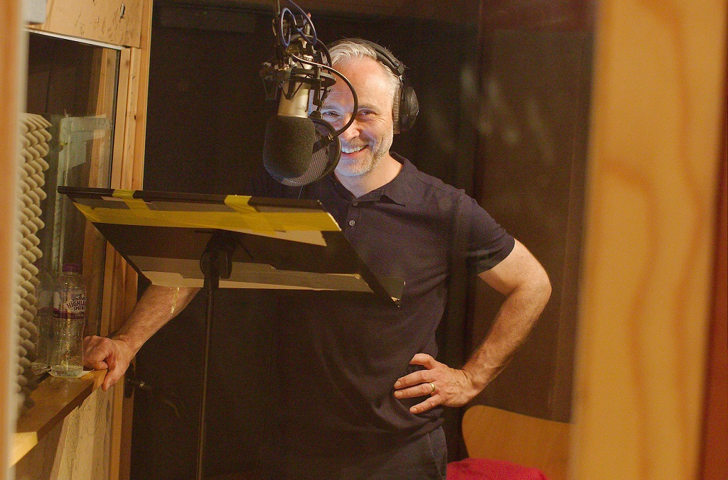 Mark Bonnar in studio (Photo: Big Finish)