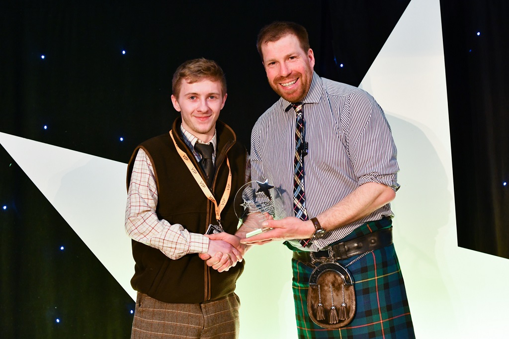 Xavio Vastano won the School Pupil Award and the Tam Tod Trophy at Lantra Scotland's ALBAS awards