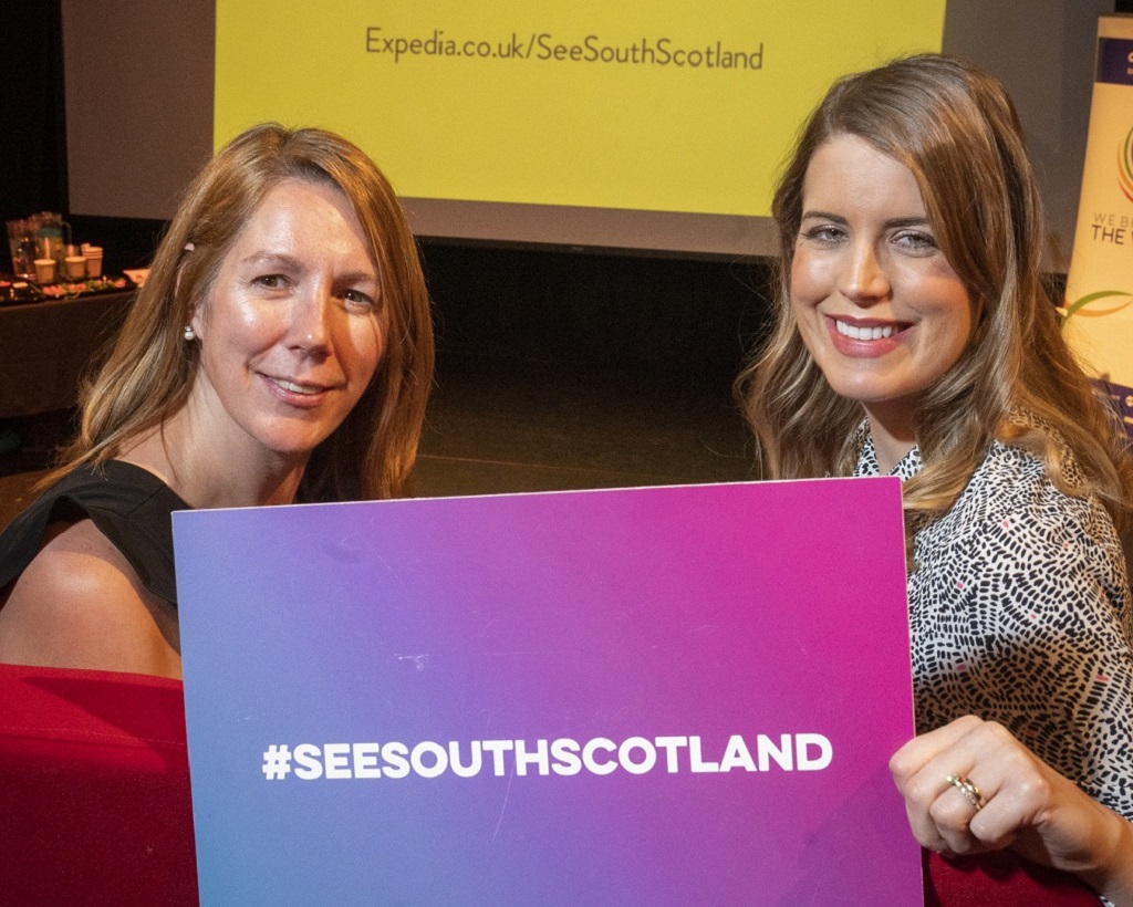 Keri Appleford, senior business development manager for Expedia group, with Paula Ward, VisitScotland leadership director (Photo: Phil Wilkinson)