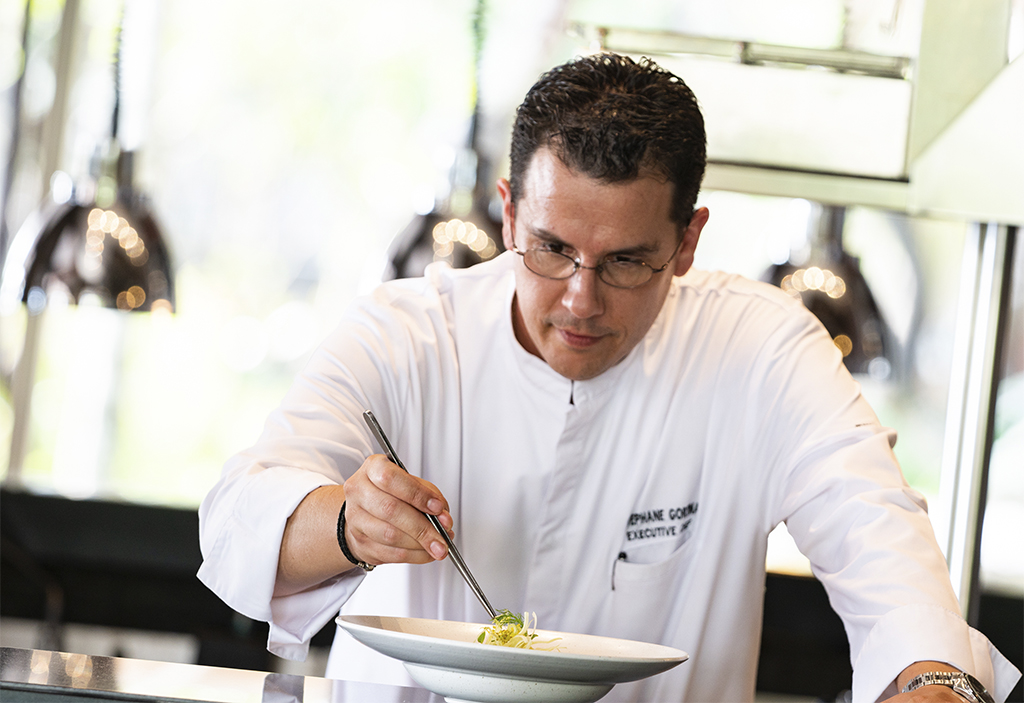 Chef Stephane Gortina cooking.