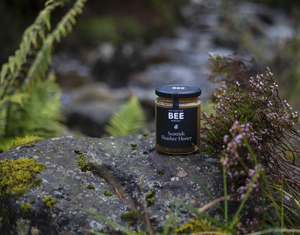 Jar of heather honey.