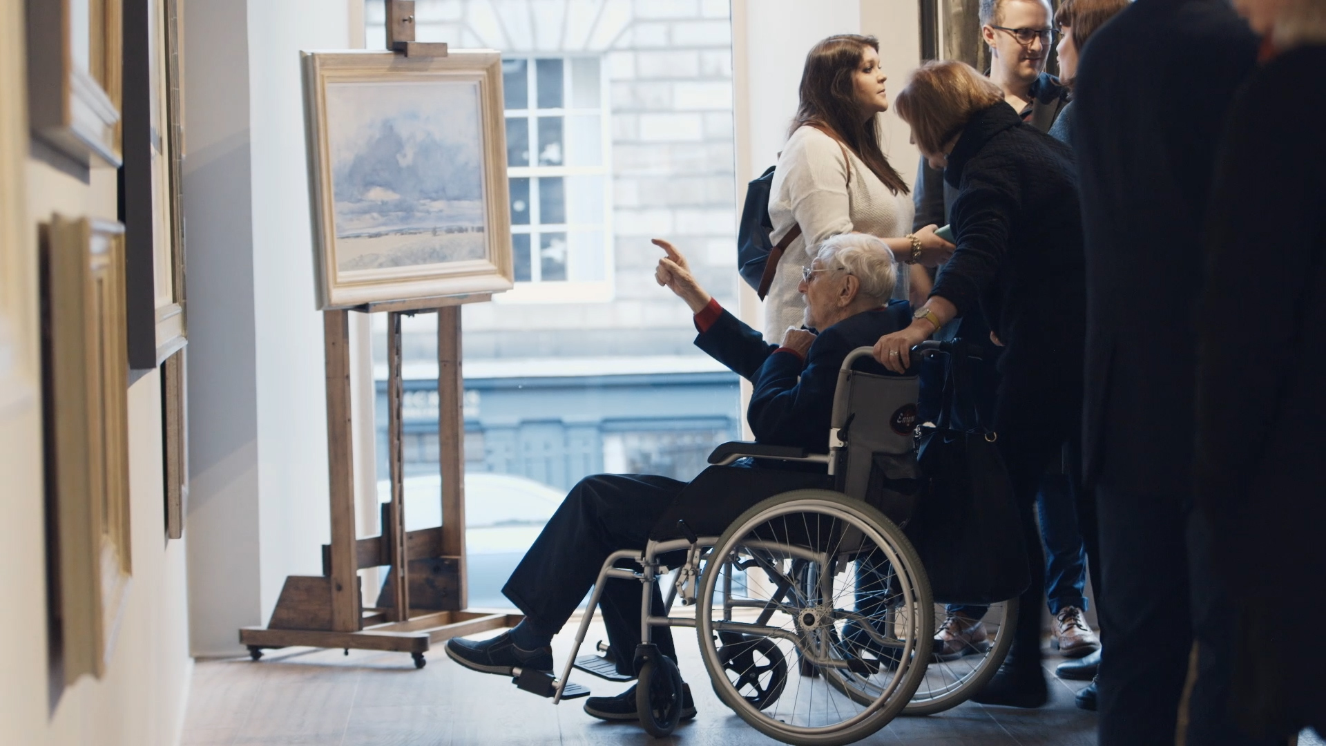 James Morrison attending his last exhibition with daughter Judith  (Photo: Montrose Pictures)