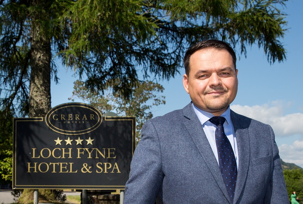 Crerar Hotels CEO Chris Wayne-Wills outside the Loch Fyne Hotel and Spa.
(Photo: Robert Perry)