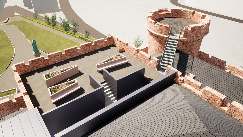 An impression of South Tower Roof Terrace at Inverness Castle (Image: LDN Architects)