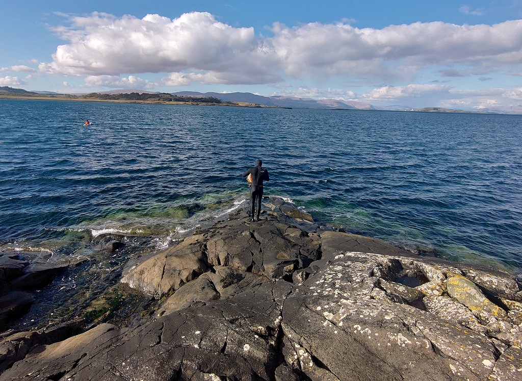 James Armour eyes up the swim ahead of him