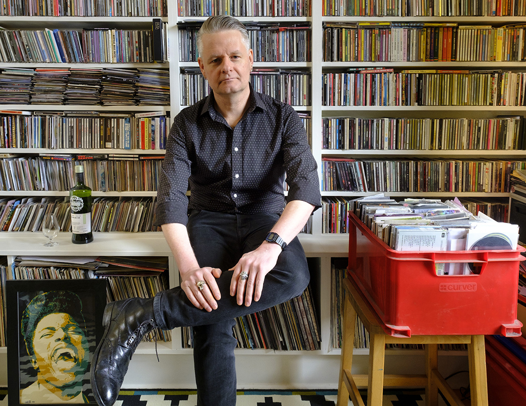 DJ Vic Galloway at home in Edinburgh (Photograph: Mike Wilkinson)