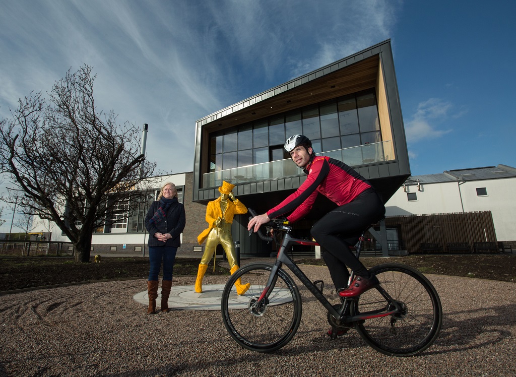 Scottish cycling legend and sustainable travel advocate Mark Beaumont officially opens new Highland Home of Johnnie Walker on the famous North Coast 500 scenic route 