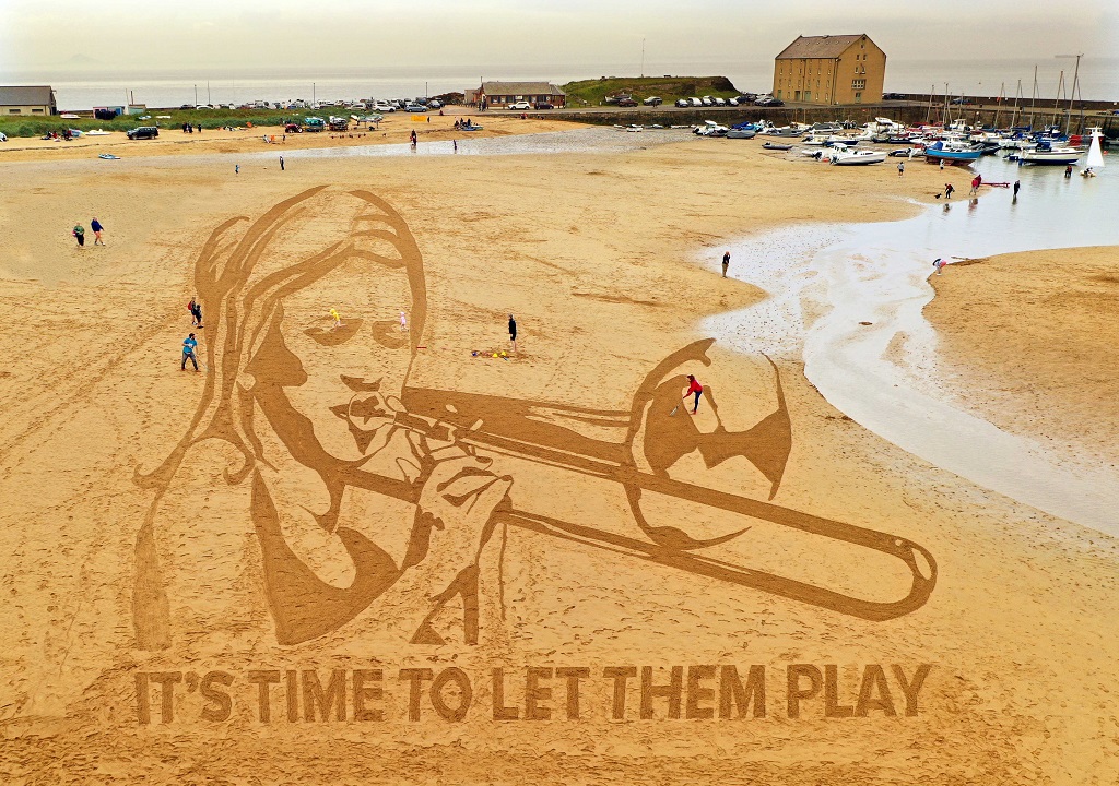 A giant sand drawing to mark the East Neuk Festival (Photo: Jamie Wardley / Sand In Your Eye)